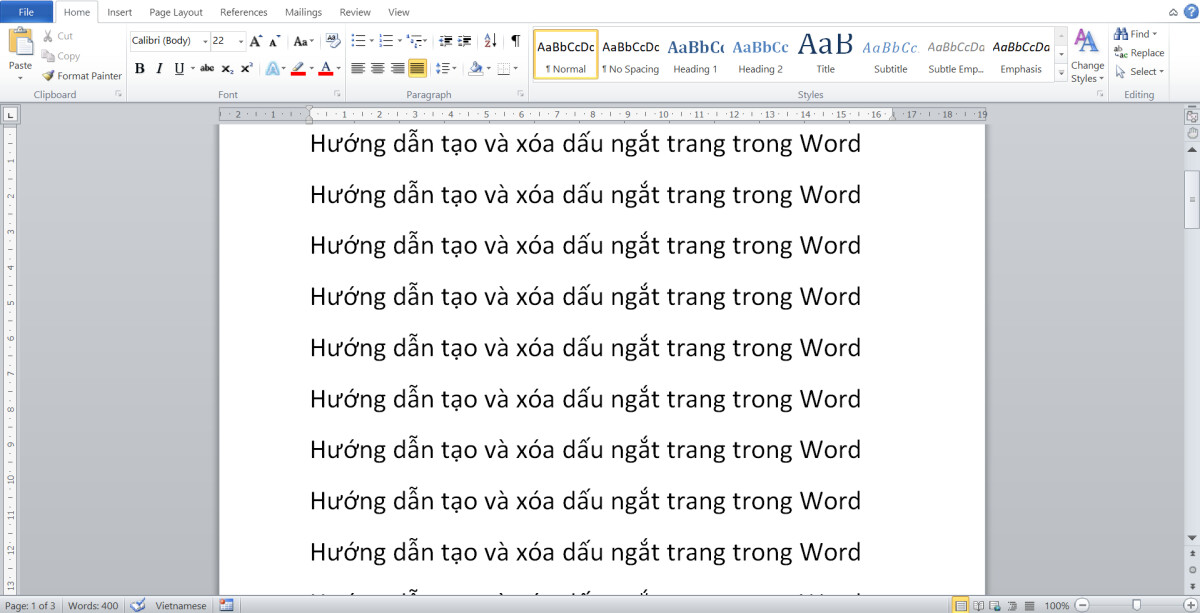 Hướng dẫn tạo ngắt trang trong Word